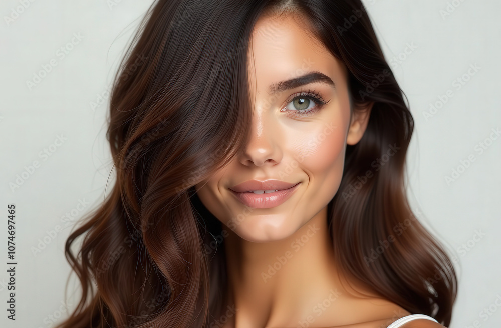 portrait of a beautiful tender young brunette girl with long hair portrait of a beautiful tender young brunette girl with long hair