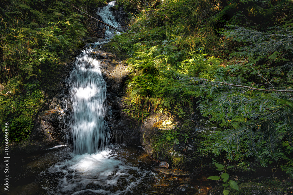 Der obere Teil des idllischen Wasserfalls in Todtmoos im Schwarzwald. Schönes Licht/Schattenspiel Der obere Teil des idllischen Wasserfalls in Todtmoos im Schwarzwald. Schönes Licht/Schattenspiel