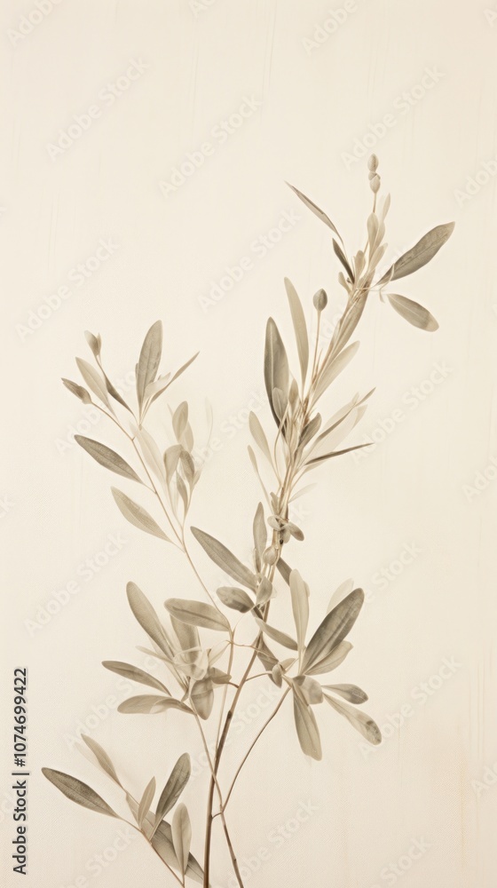 Naklejka premium Pressed olive plant wallpaper flower leaf graphics.