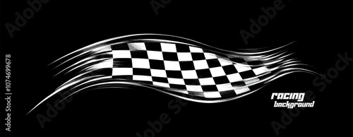 Checkered flag, racing, start, finish concept isolated on a white background. Vector illustration