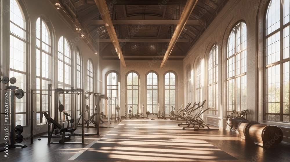 Luxury Gym with Natural Light Luxury Gym with Natural Light