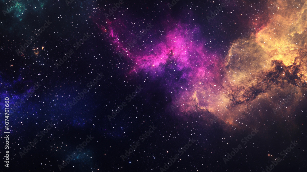 Fototapeta premium Colorful cosmic nebula with stars in the night sky