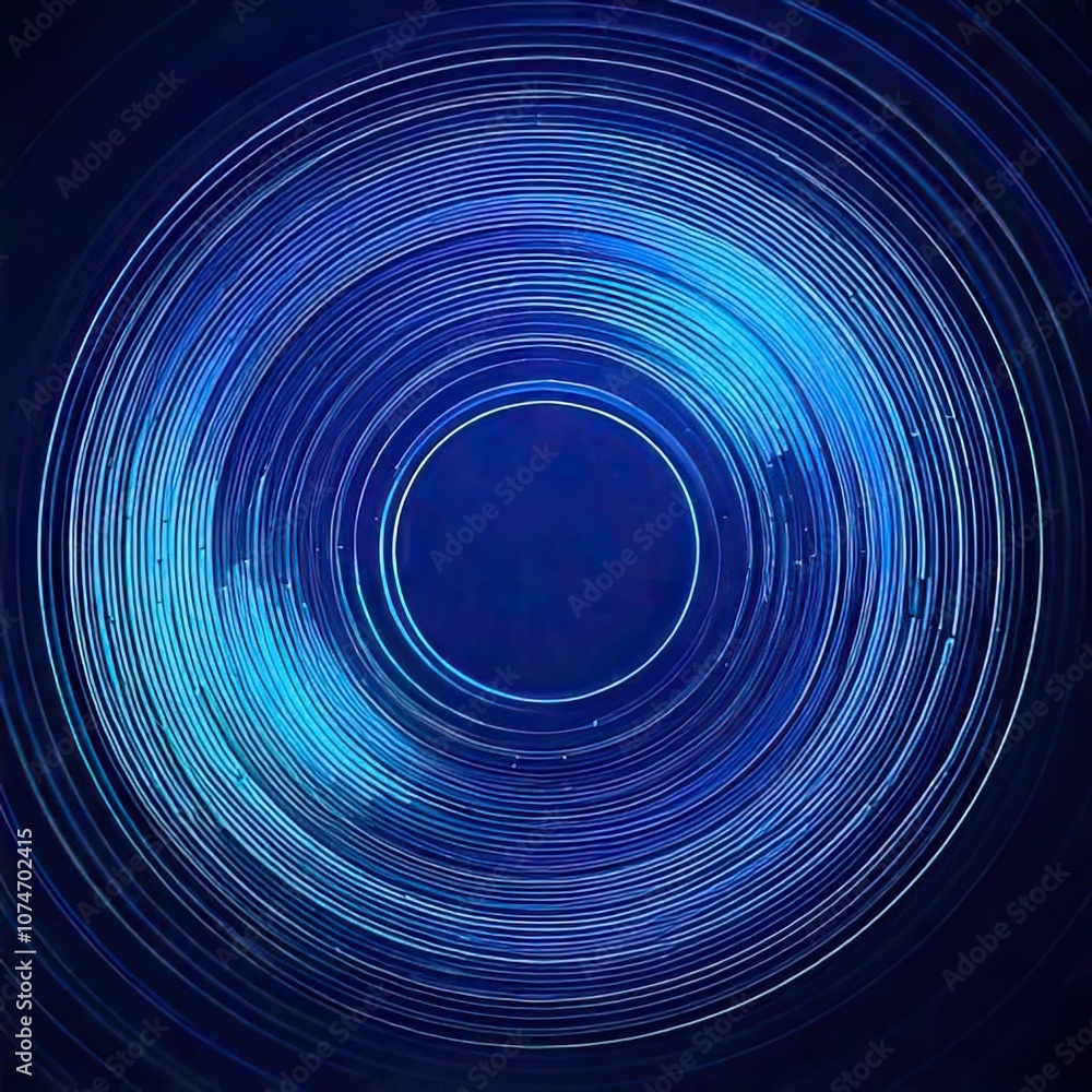 Obraz premium Blue circular lines that are abstracted on a dark background. Vector artwork of a futuristic scene.