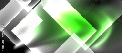 Dark neon colors with glass square shapes