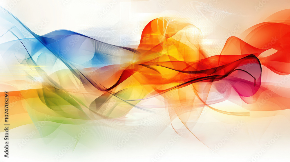 Colorful abstract waves blending in vibrant hues and soft gradients Colorful abstract waves blending in vibrant hues and soft gradients