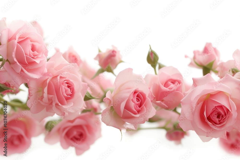 Flying pink roses border blossom flower petal. Flying pink roses border blossom flower petal.