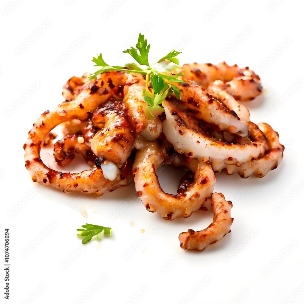healthy sea food dish cuisine isolated on white background healthy sea food dish cuisine isolated on white background