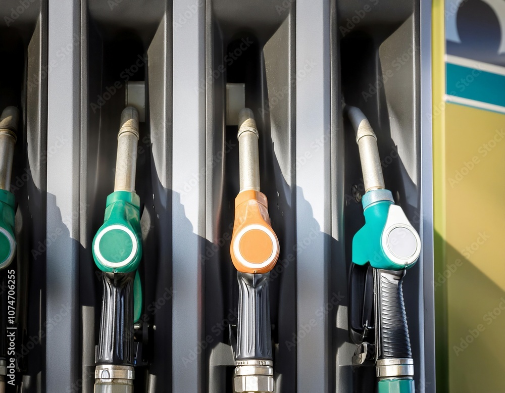 Fuel pump at a gas station, illustrating refueling, energy, and transportation. Fuel pump at a gas station, illustrating refueling, energy, and transportation.