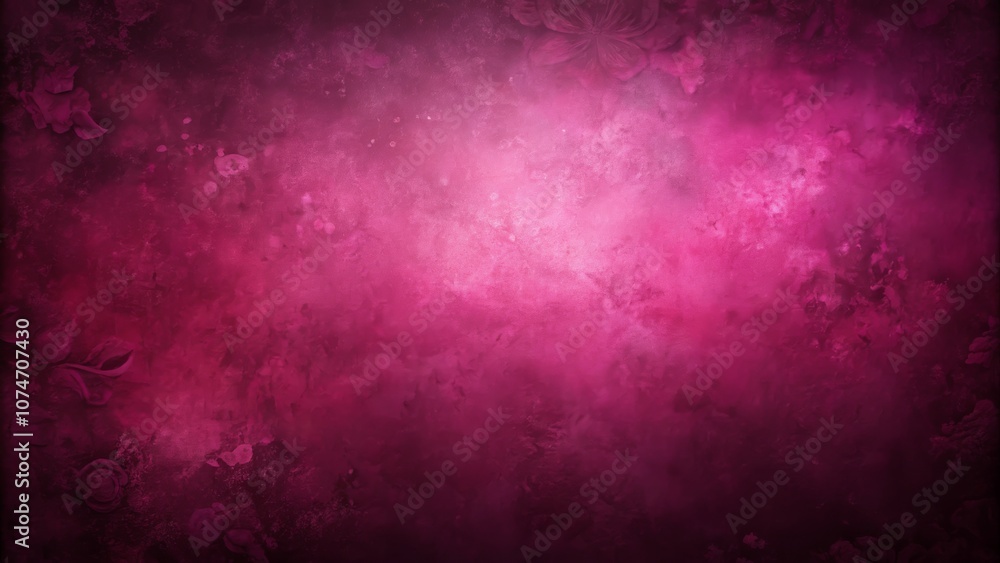 Obraz premium Abstract Illustration of a Dark Rose Pink Gradient Background Featuring Floral Elements Ideal for Elegant Designs and Artistic Projects