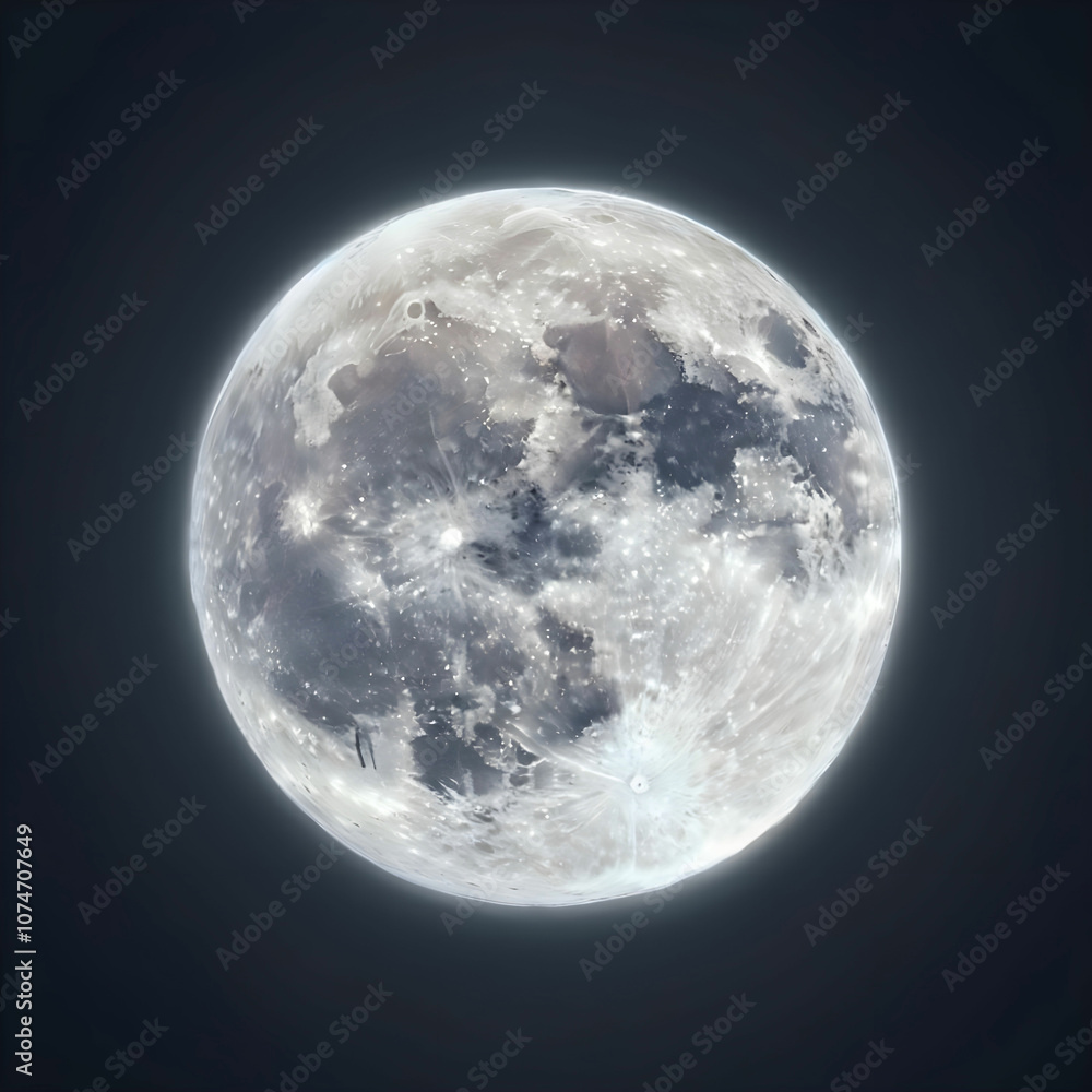 Fototapeta premium beautiful glowing gray full moon