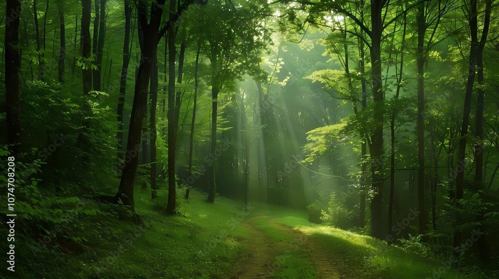 Obraz premium footpath in the forest