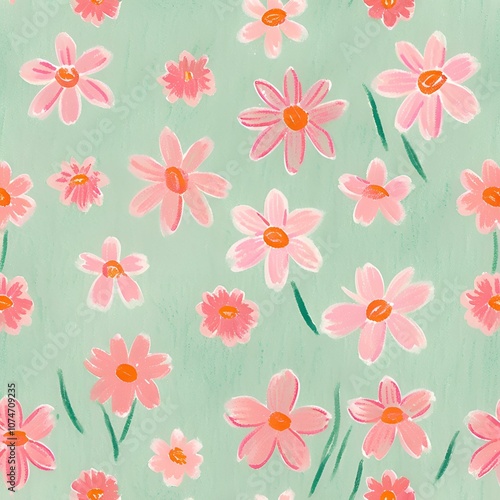 seamless background with flowers