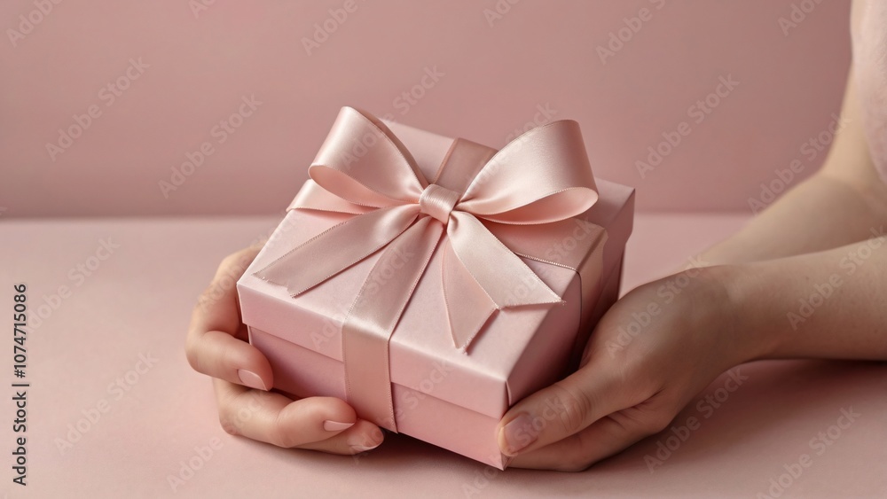 Elegant Pink Gift Box with Satin Ribbon, Feminine Luxury Packaging, Romantic Gesture V1 Elegant Pink Gift Box with Satin Ribbon, Feminine Luxury Packaging, Romantic Gesture V1