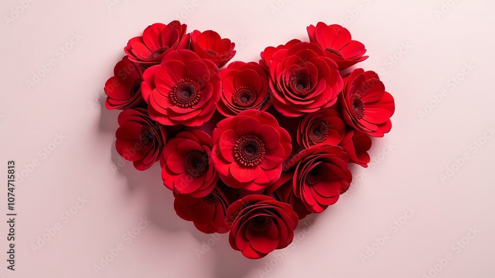 bouquet of red flowers in hear shaped form bouquet of red flowers in hear shaped form