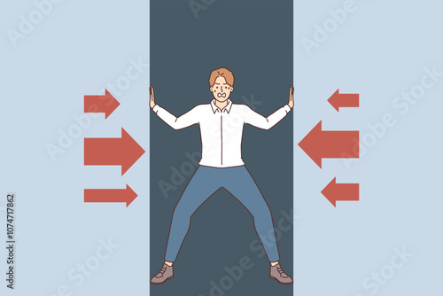 Walls put pressure on business man, causing attack of claustrophobia and fear of being crushed