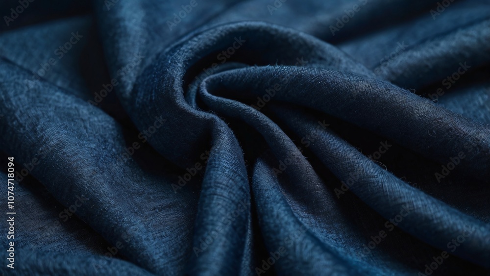 Moody Macro of Indigo Denim Rich Texture, Soft Folds, and Intricate Weave V7 Moody Macro of Indigo Denim Rich Texture, Soft Folds, and Intricate Weave V7