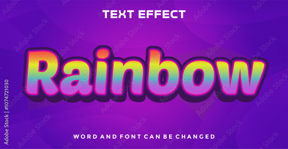 Rainbow editable text effect Rainbow editable text effect
