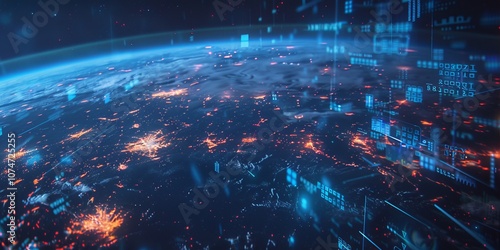 Earth at Night: A Digital Landscape of Data and Connection