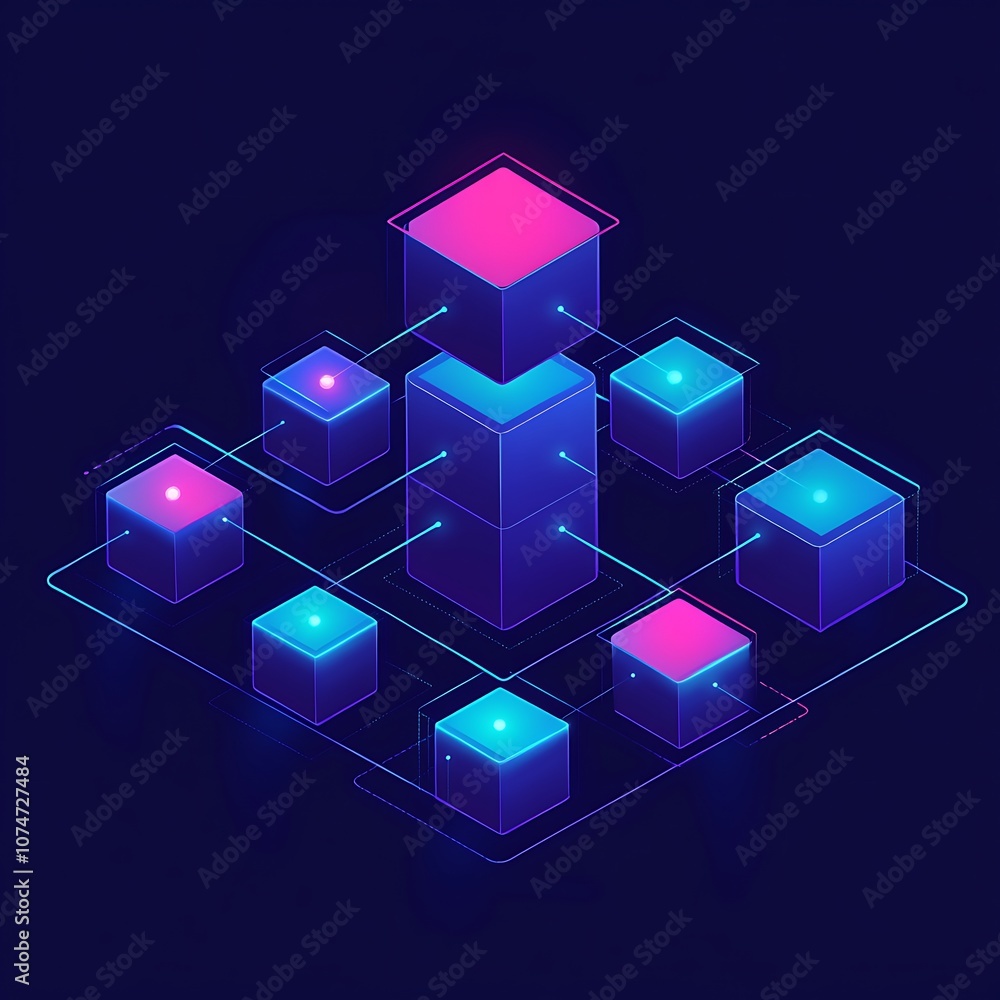 Obraz premium Revolutionary Blockchain Ledger System Supporting Scalable Data Transactions Photo