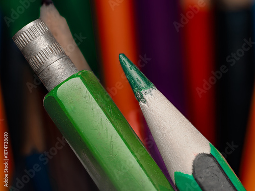 pencils on a colourful background