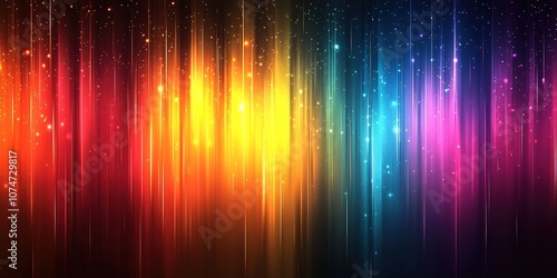 Vibrant Abstract Rainbow Color Background with Vertical Stripes and Glowing Lights – A Stunning Vector Design for Creative and Modern Visuals