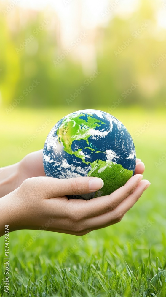 Hands holding the Earth against a blurred cityscape at sunset, symbolizing hope and care for the environment on World Environment Day Hands holding the Earth against a blurred cityscape at sunset, symbolizing hope and care for the environment on World Environment Day
