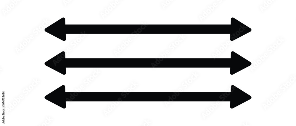 Set of double hear long arrows. Arrow pointing sign symbol. Arrow vector set design for website, logo, app. Vector illustration. Set of double hear long arrows. Arrow pointing sign symbol. Arrow vector set design for website, logo, app. Vector illustration.