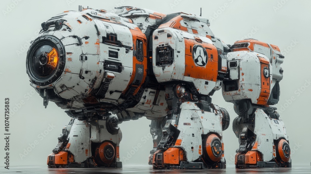 combat robot with a modern concept combat robot with a modern concept