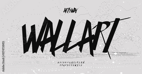 Urban graffiti alphabet, expressive brush typeface, edgy dynamic lettering, youthful streetwear style, rebellious typographic design, creative raw typography. Vector typeset.