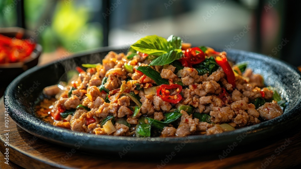 Spicy Basil Stir-Fry with Pork Spicy Basil Stir-Fry with Pork