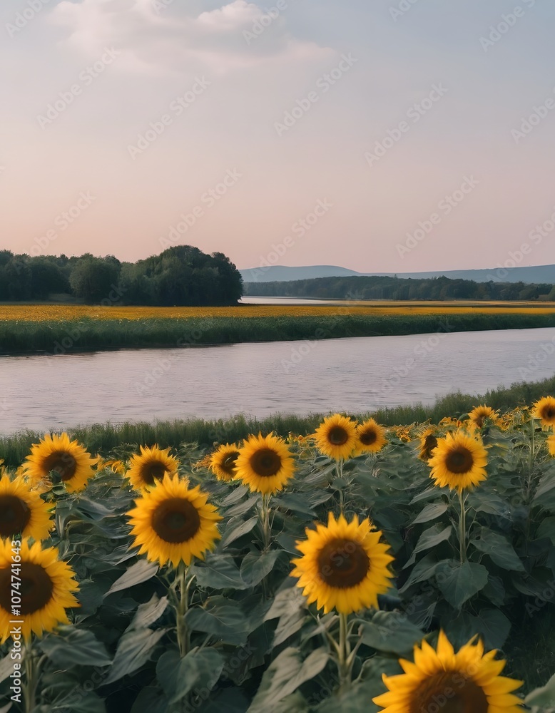 Obraz premium a beautiful lanscape river in the fantastic nature with green