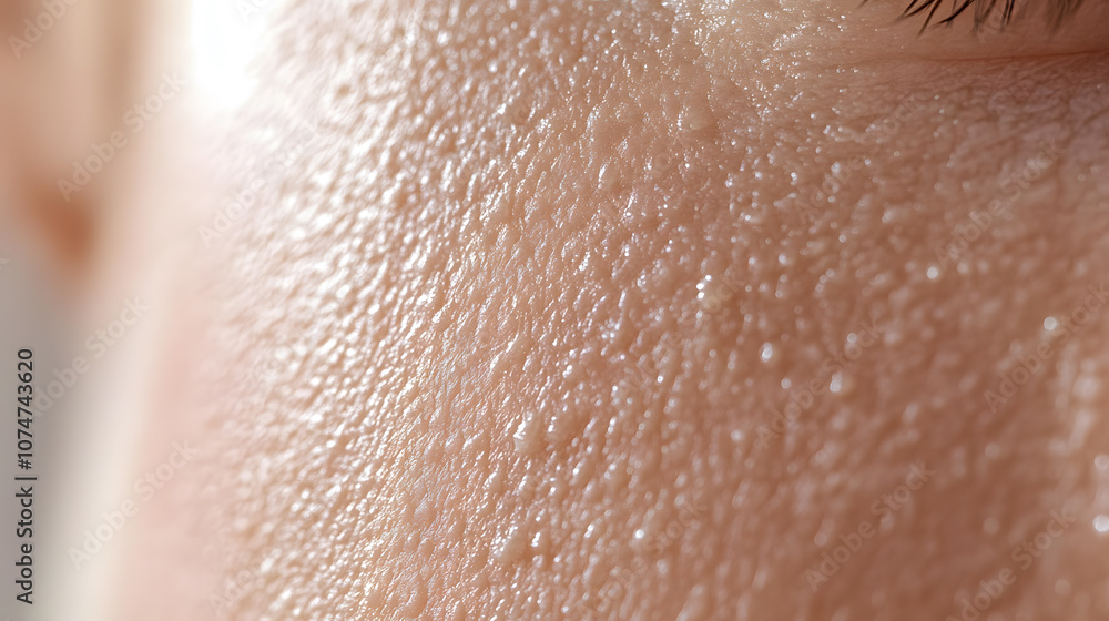 Fototapeta premium Close up macro photo of face skin texture showing wrinkles and pores