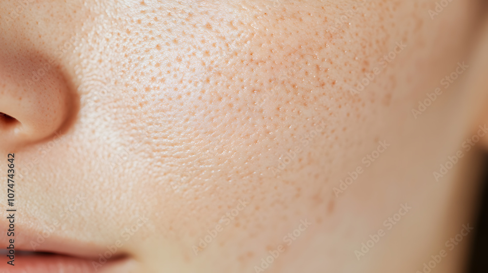 Close up macro photo of face skin texture showing wrinkles and pores Close up macro photo of face skin texture showing wrinkles and pores