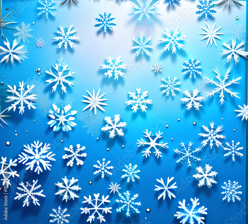  Snowy background. Cold weather.winter background with watercolor snow texture and falling snowflakes. Winter sky.generative ai