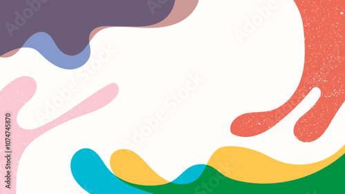 ABSTRACT BACKGROUND WITH HAND DRAWN SHAPES COLORFUL FLAT PASTEL DESIGN VECTOR TEMPLATE FOR WALLPAPER, COVER DESIGN