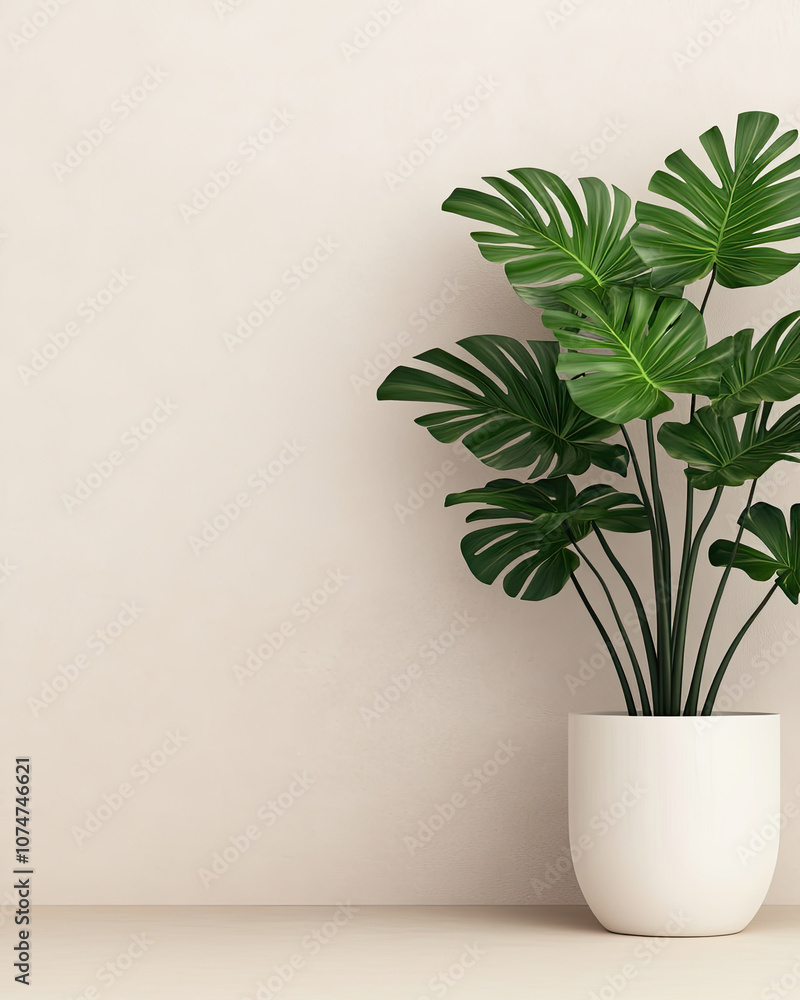 A lush green houseplant in a simple white pot, perfect for indoor decor. A lush green houseplant in a simple white pot, perfect for indoor decor.