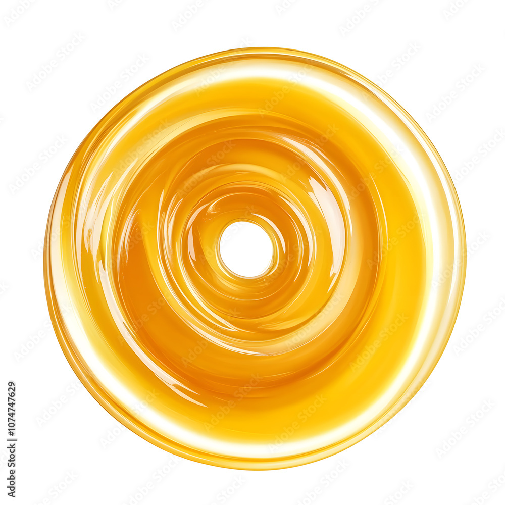 Oil, honey round swirl top view isolated on white background Oil, honey round swirl top view isolated on white background
