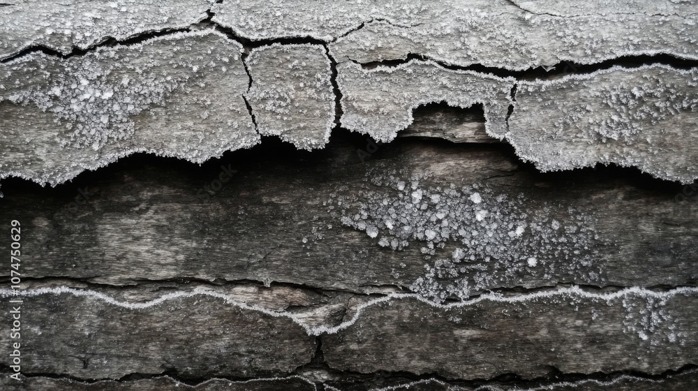 Fototapeta premium Frosted Wood Texture with Cracks and Irregular Patterns