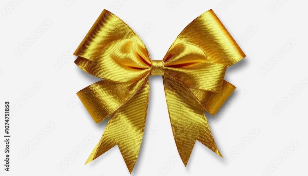 A beautifully tied, shiny golden ribbon bow with intricate folds and a smooth texture, set against a plain background. AI generated.
A beautifully tied, shiny golden ribbon bow with intricate folds and a smooth texture, set against a plain background. AI generated.