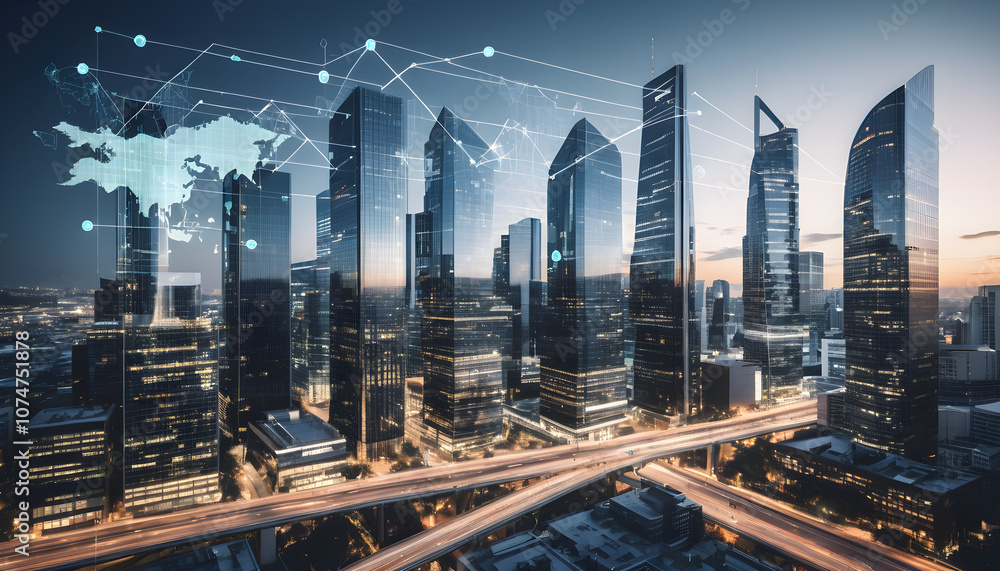 Fototapeta premium A sleek city skyline