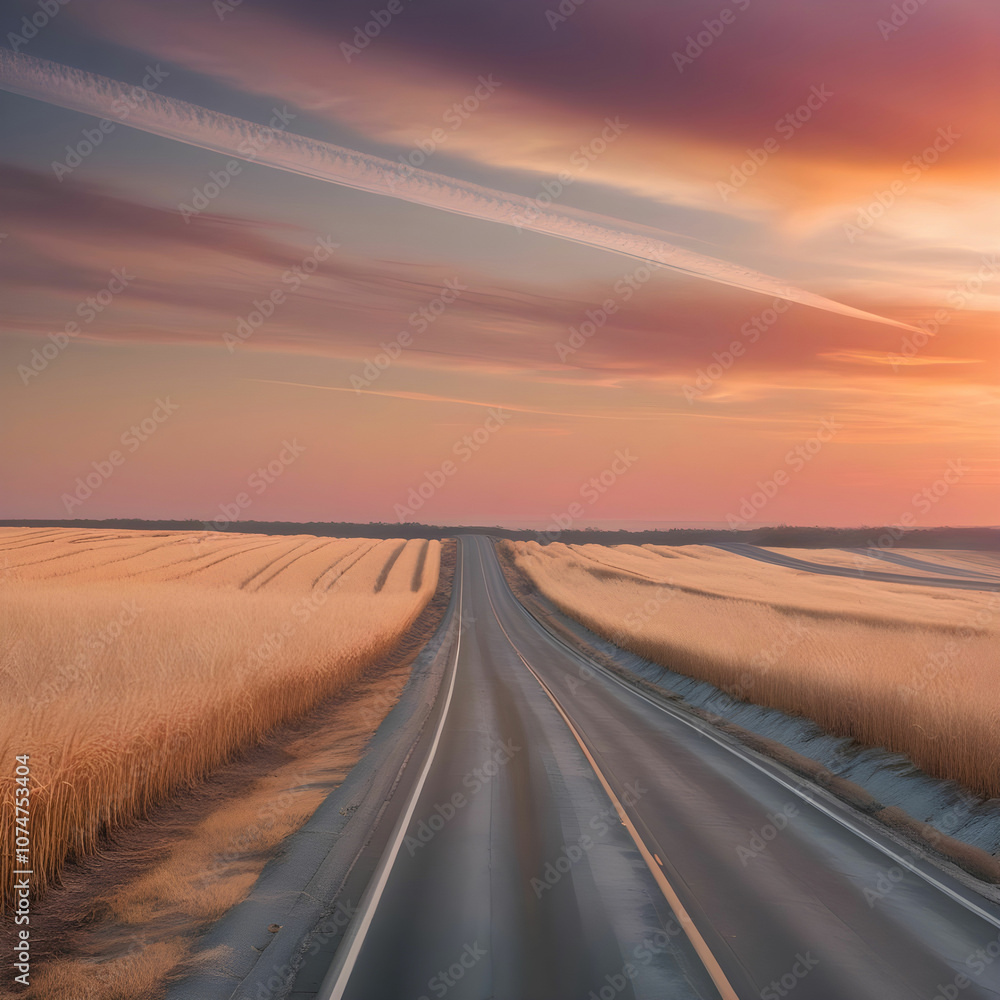 Fototapeta premium A serene and rustic landscape depicting a long