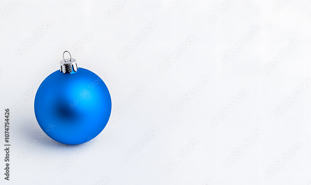 Shiny Blue Christmas ball isolated on a white background Shiny Blue Christmas ball isolated on a white background