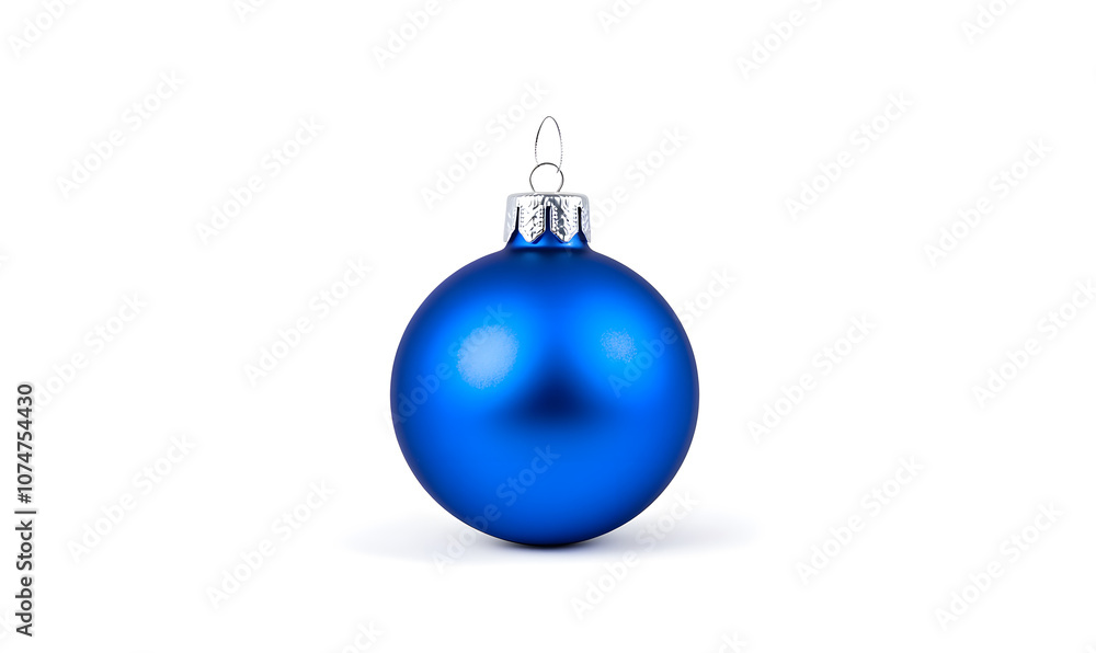 Shiny Blue Christmas ball isolated on a white background Shiny Blue Christmas ball isolated on a white background