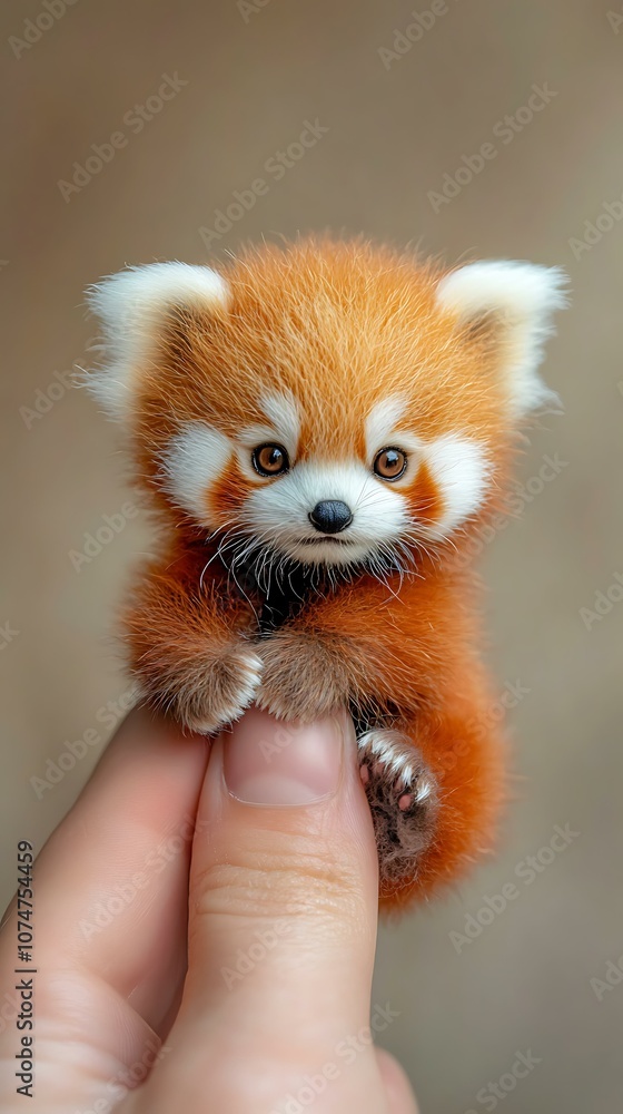 Adorable Red Panda in Hand Adorable Red Panda in Hand