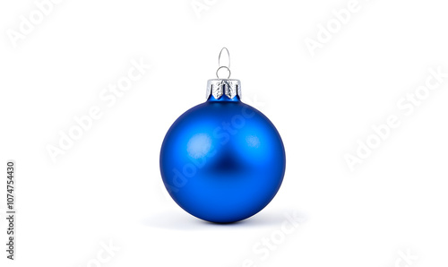 Shiny Blue Christmas ball isolated on a white background