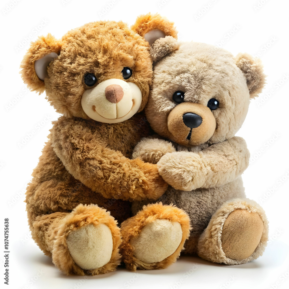 Fototapeta premium one teddy bear hugs another