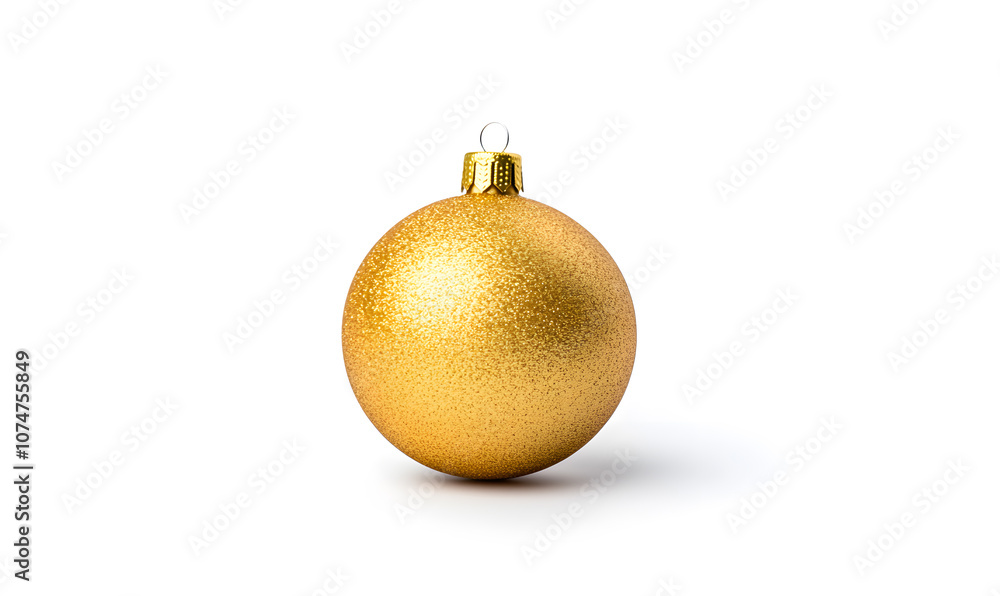Shiny Golden Christmas ball isolated on a white background Shiny Golden Christmas ball isolated on a white background