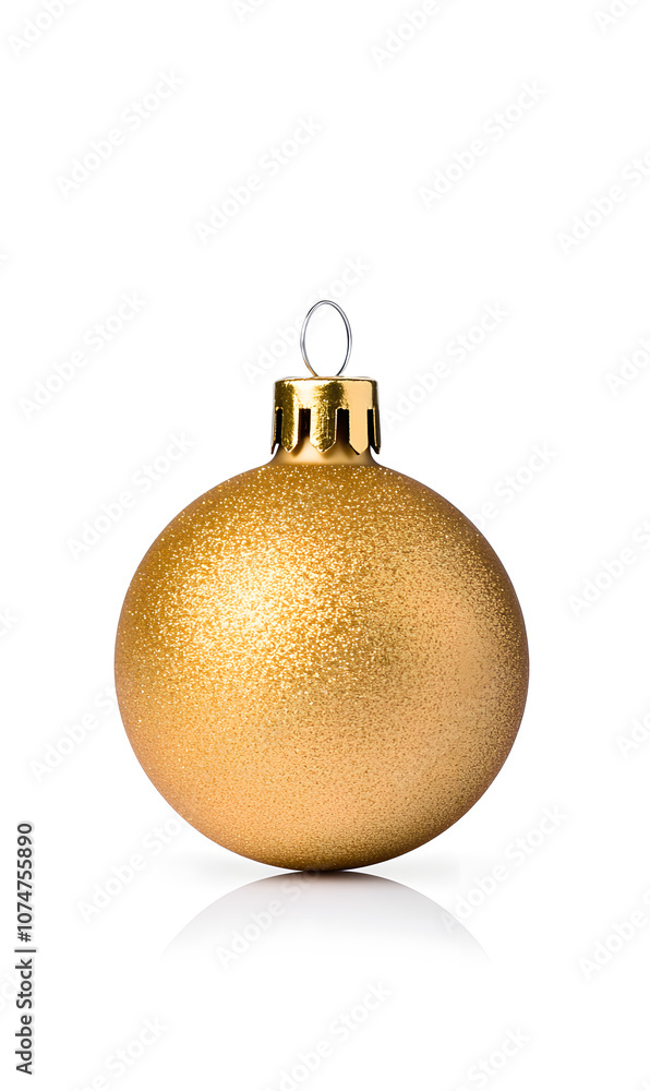Shiny Golden Christmas ball isolated on a white background Shiny Golden Christmas ball isolated on a white background