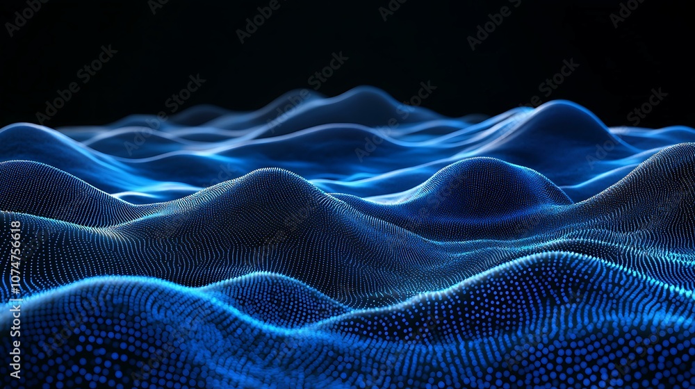 Abstract Blue Wave Digital Landscape Abstract Blue Wave Digital Landscape
