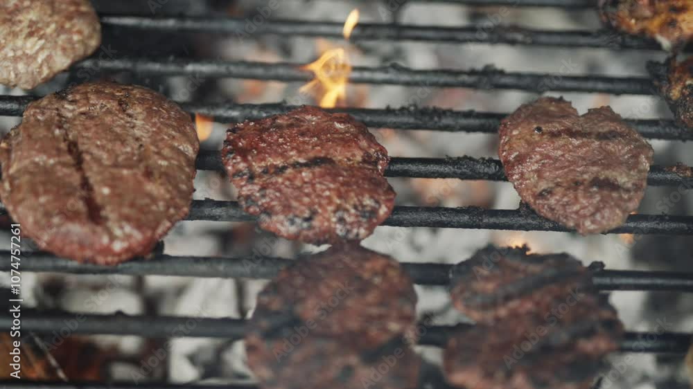 Grilled stakes on a BBQ grill Grilled stakes on a BBQ grill